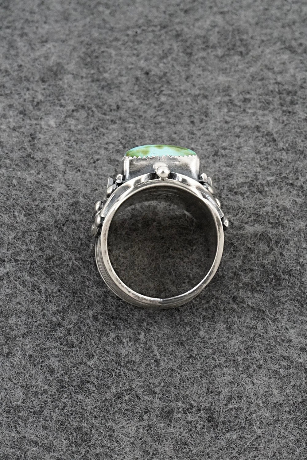 Turquoise & Sterling Silver Ring - Delbert Gordon - Size 9.5