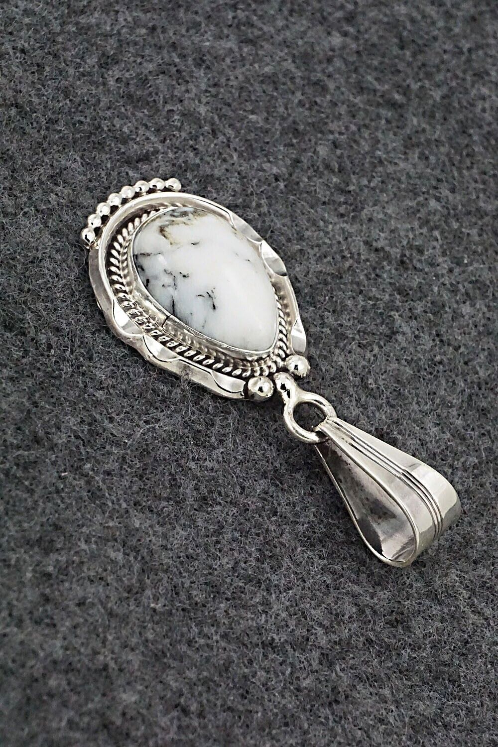 White Buffalo & Sterling Silver Pendant - Samuel Yellowhair