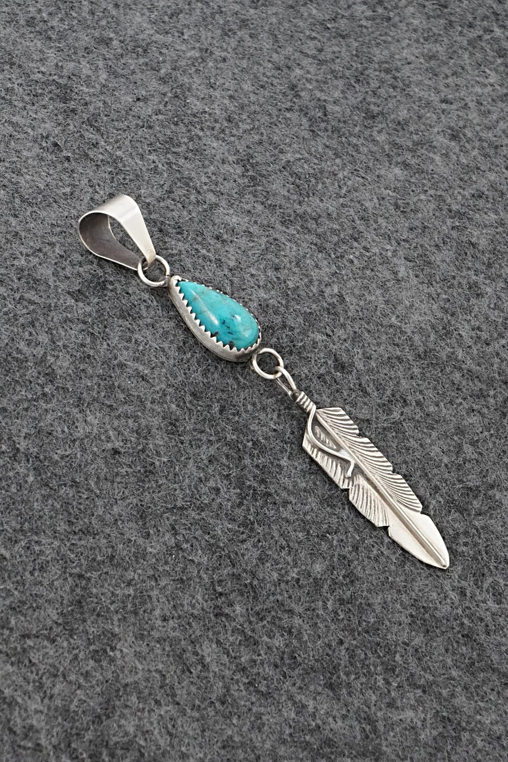 Turquoise & Sterling Silver Pendant - Chris Charley