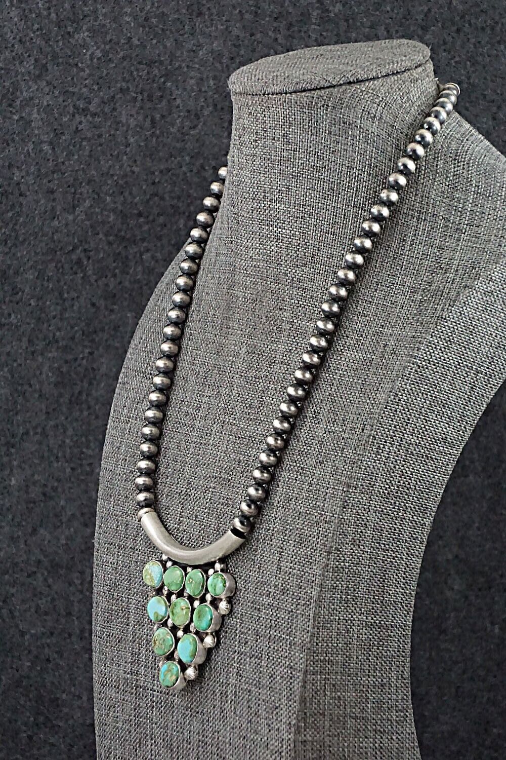 Turquoise & Sterling Silver Necklace - Tom Lewis