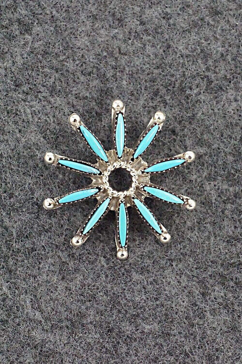 Turquoise & Sterling Silver Pendant - Yvette Kaamasee