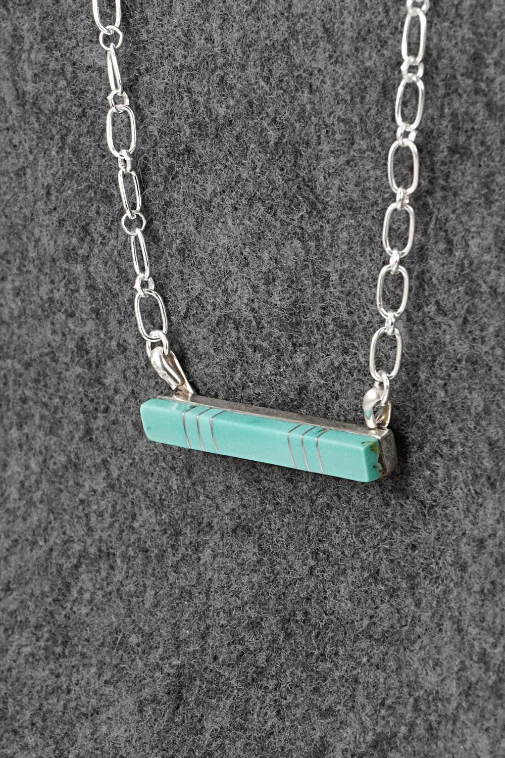 Turquoise & Sterling Silver Necklace - Maderral Kallestewa