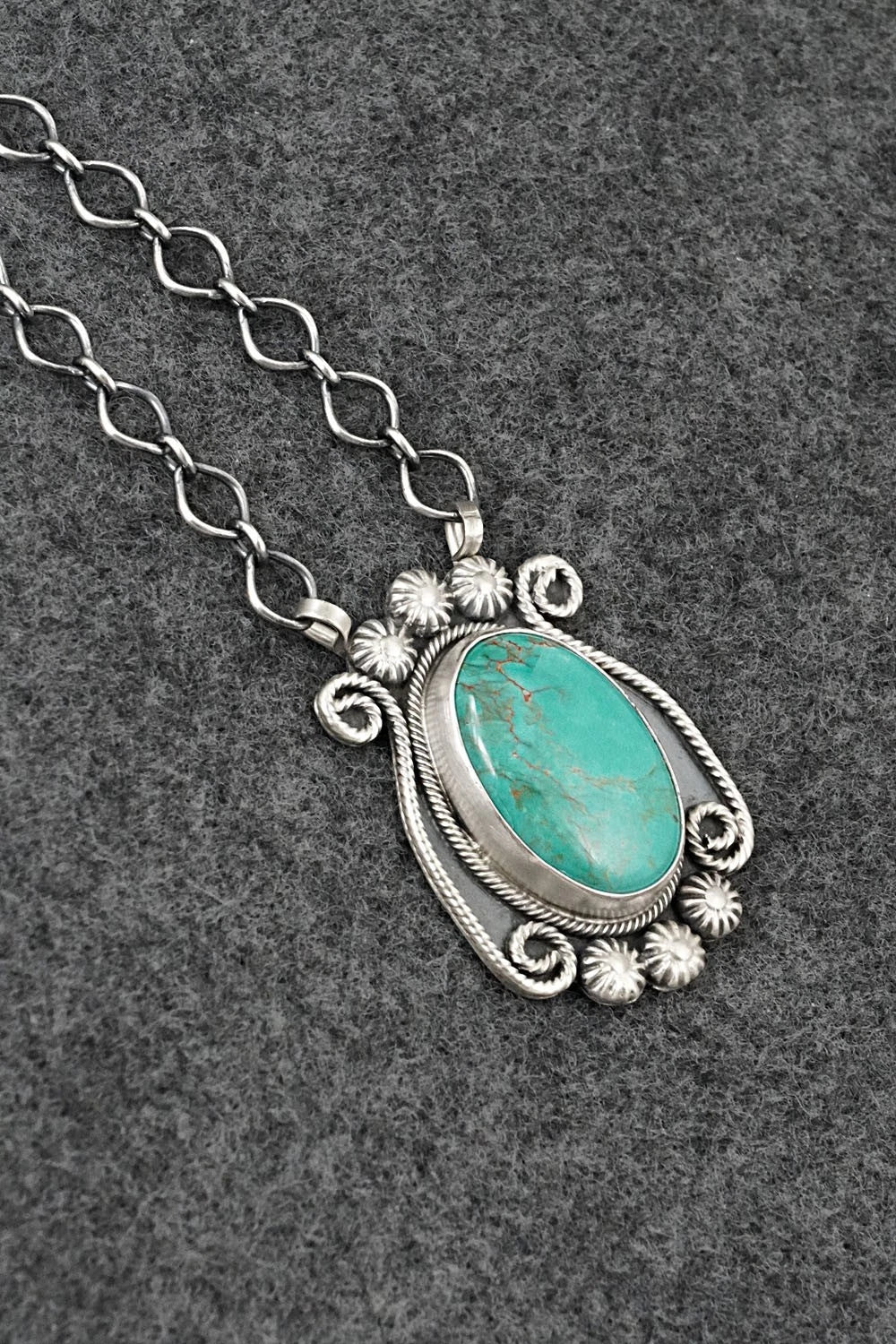 Turquoise & Sterling Silver Necklace - Cordell Platero