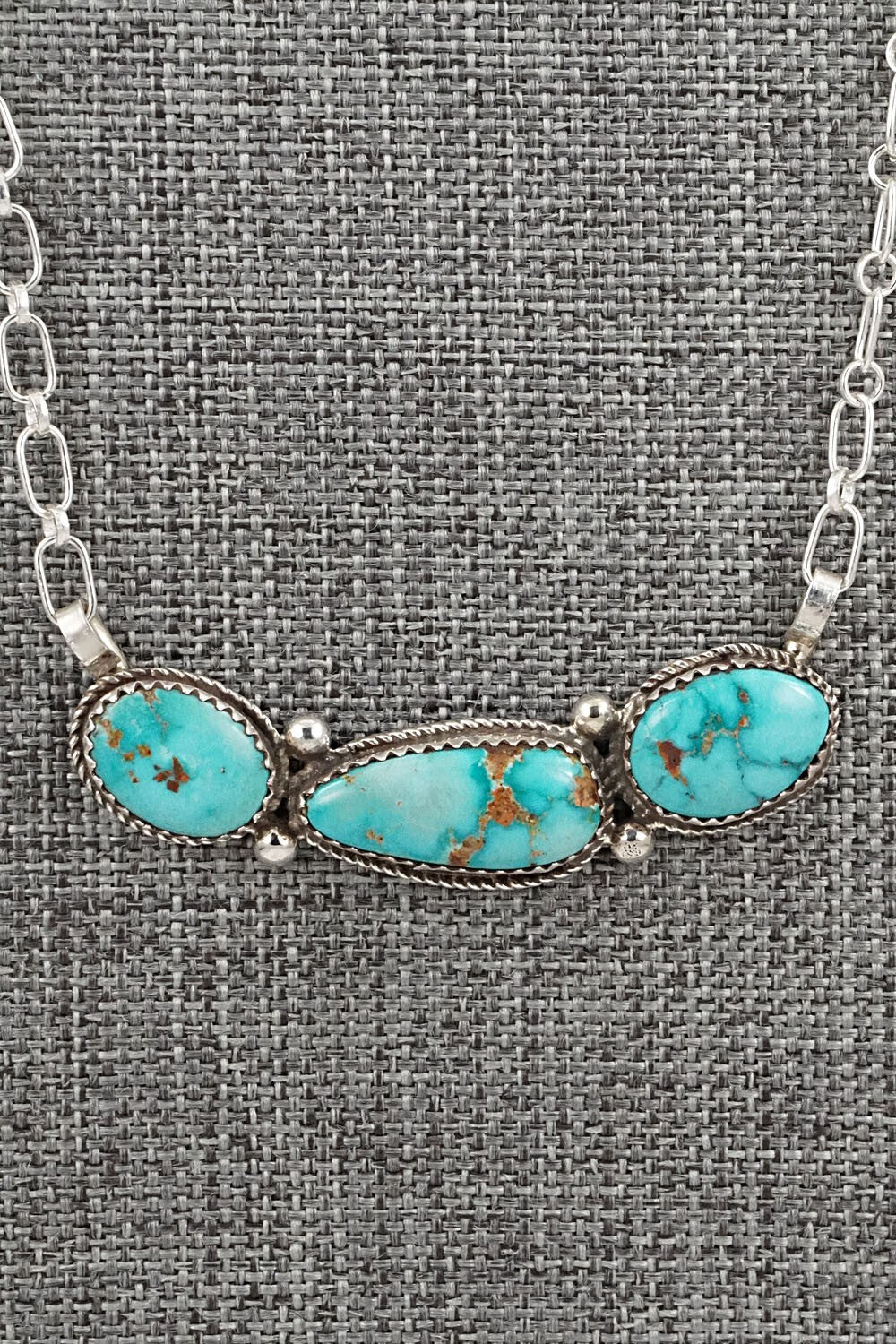Turquoise & Sterling Silver Necklace - Ernest Hawthorne