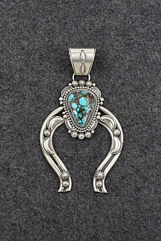 Turquoise & Sterling Silver Naja Pendant - Tom Lewis