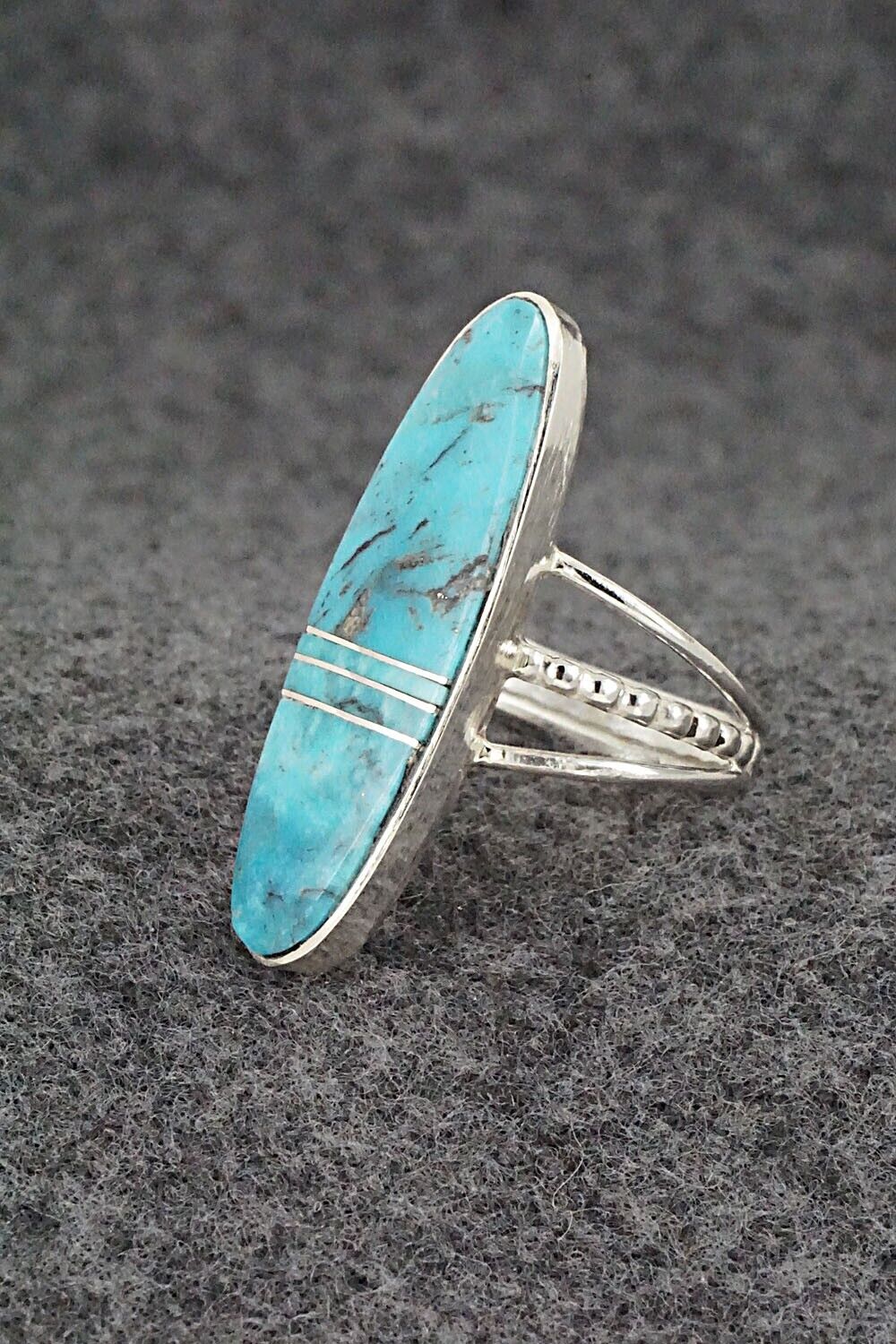 Turquoise & Sterling Silver Ring - Harold Smith - Size 8