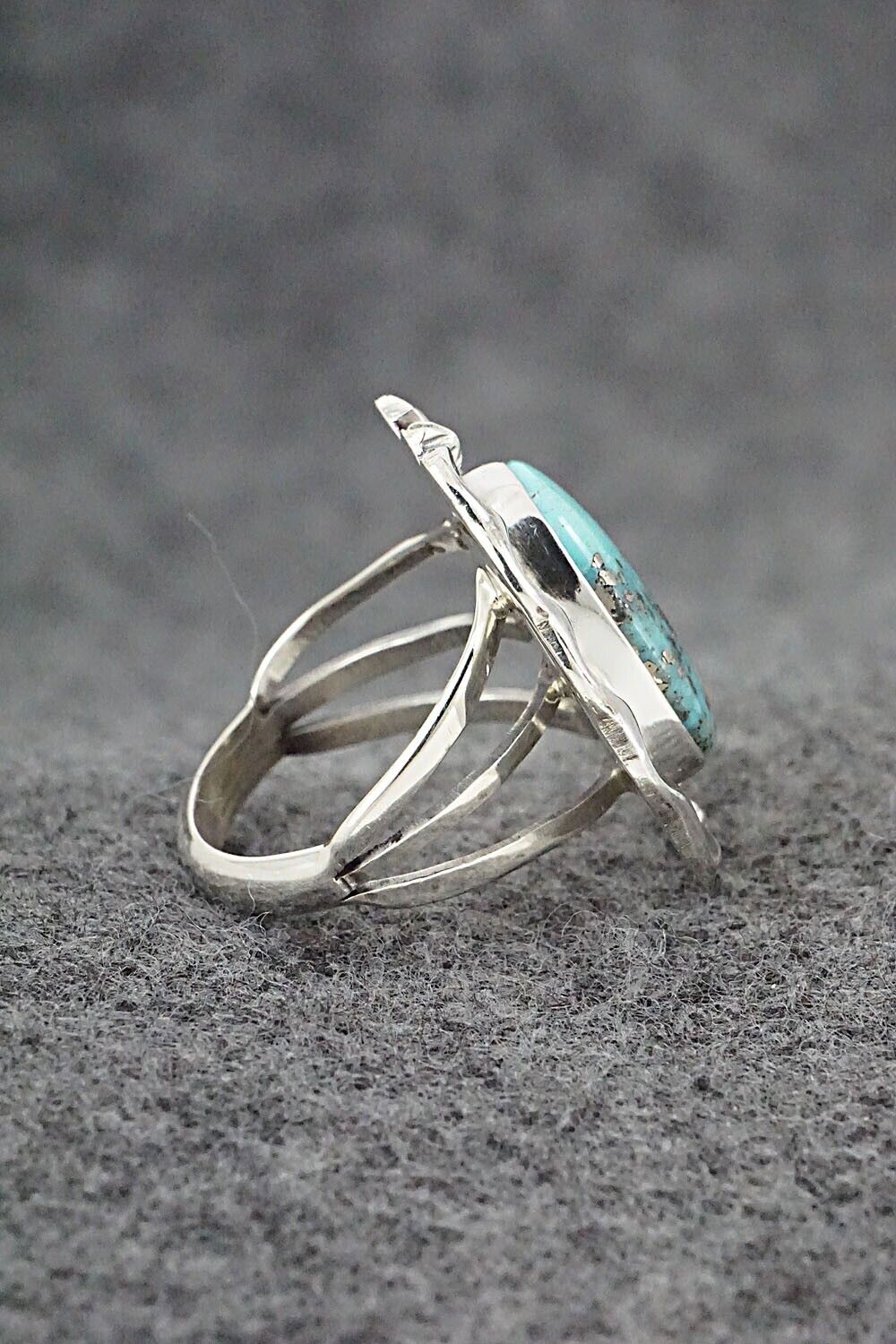 Turquoise & Sterling Silver Ring - Samuel Yellowhair - Size 6.5