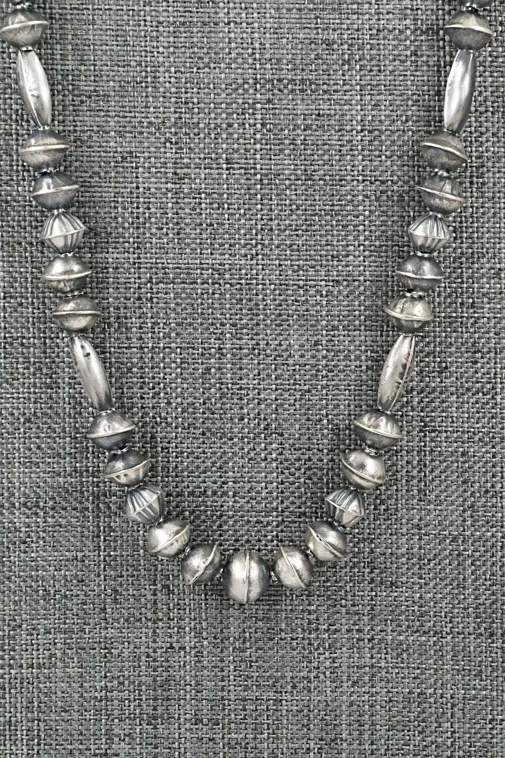 Sterling Silver Navajo Pearl Necklace 22" - Vintage