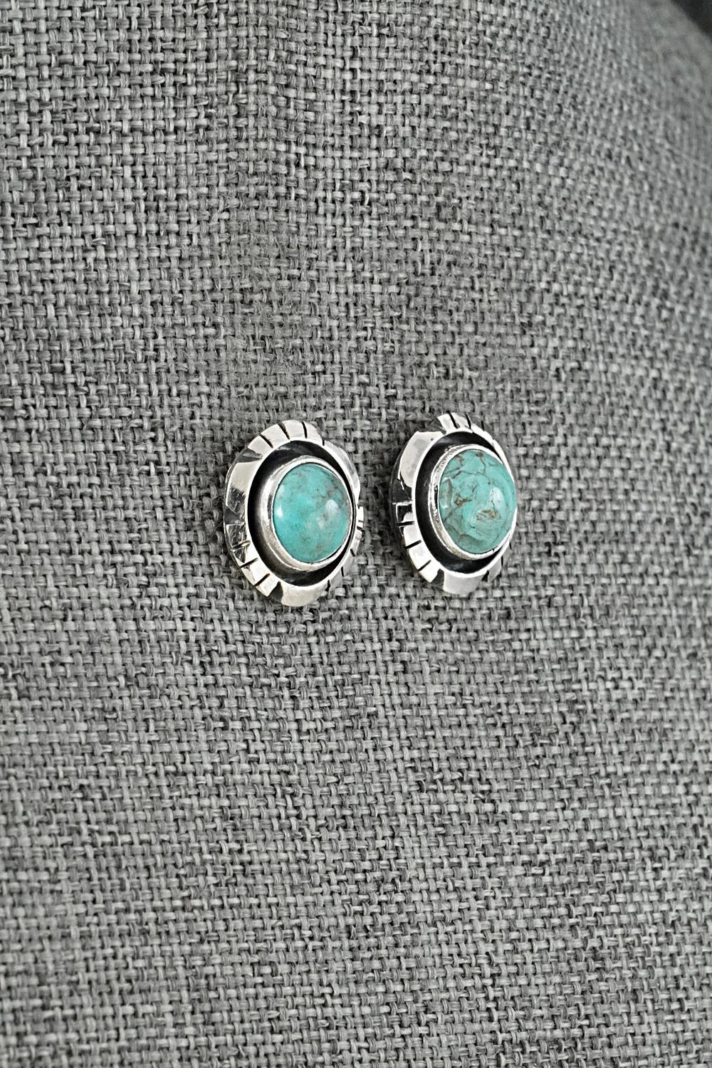 Turquoise & Sterling Silver Earrings - Amos Begay