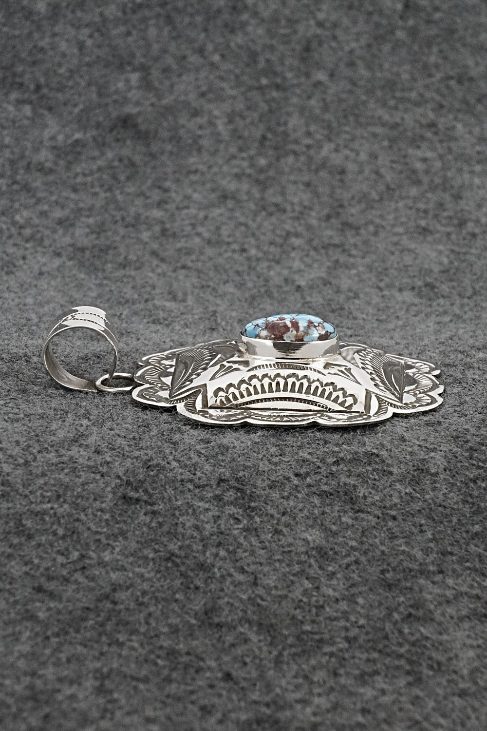Turquoise & Sterling Silver Pendant - Arnold Blackgoat