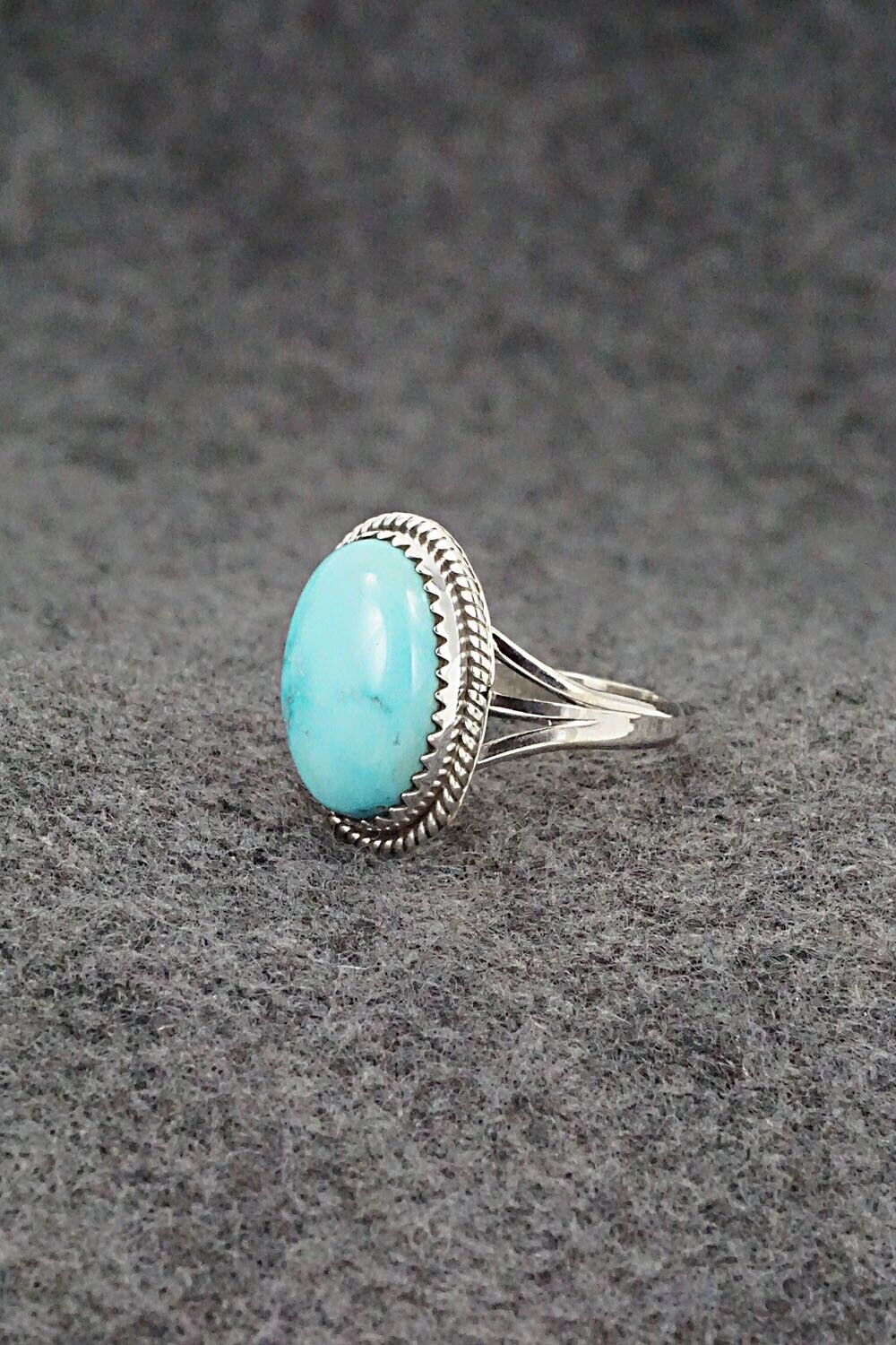 Turquoise & Sterling Silver Ring - Tom Dinetso - Size 8