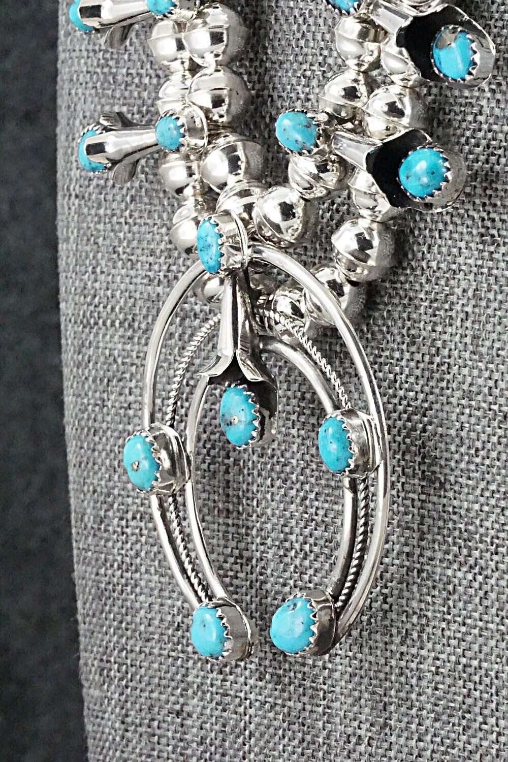 Turquoise & Sterling Silver Squash Blossom Set - Phil Garcia