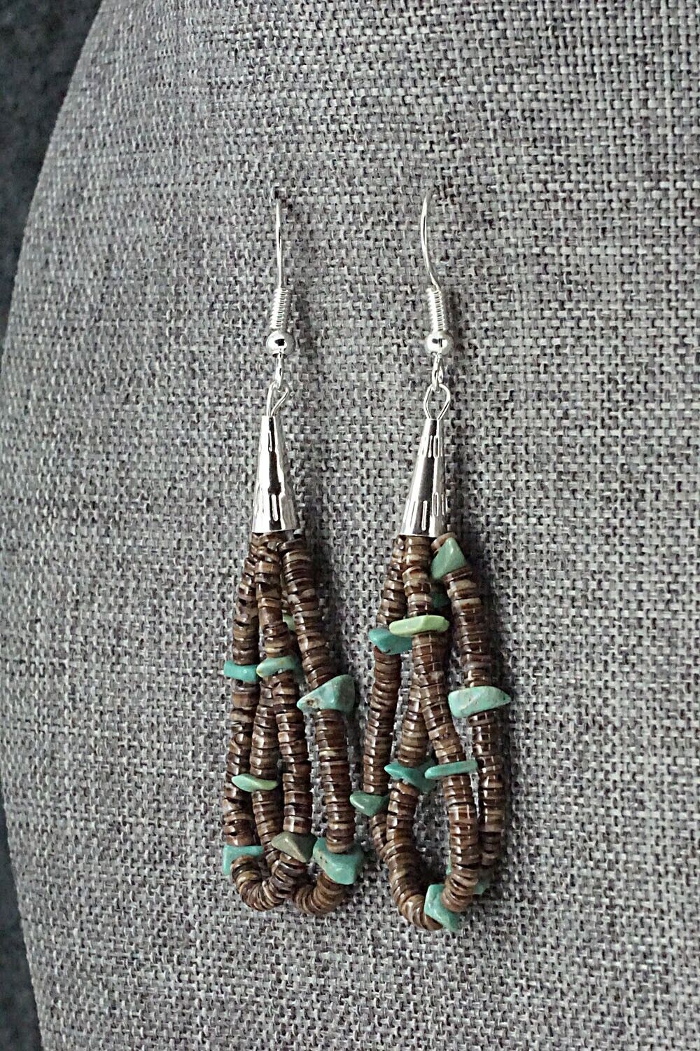 Turquoise, Shell & Sterling Silver Earrings - Ramona Bird