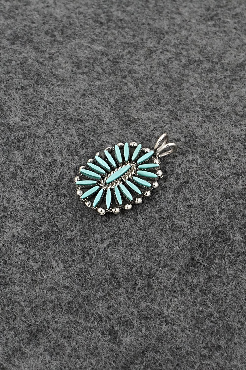 Turquoise & Sterling Silver Pendant - Fritzon Owaleon