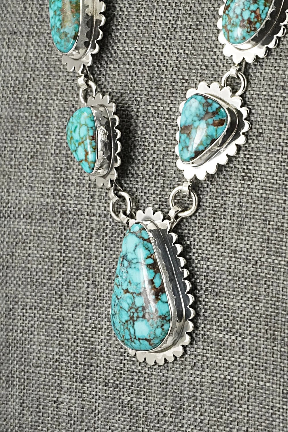 Turquoise & Sterling Silver Necklace and Earrings Set - Mark Yazzie