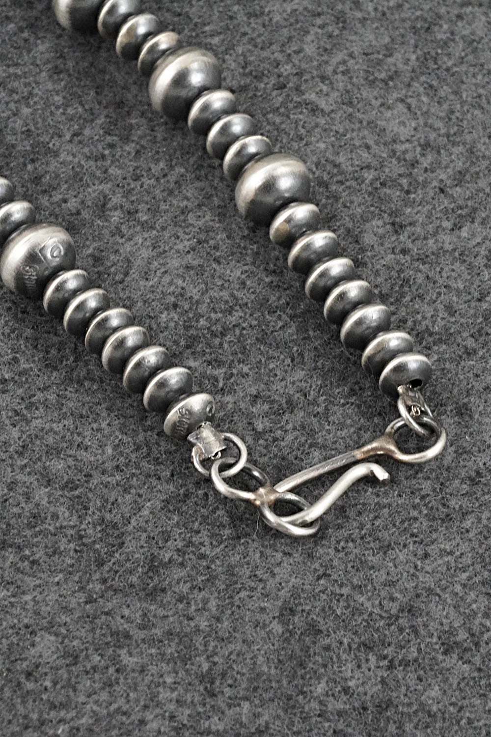 Sterling Silver Navajo Pearl Necklace 26" - Crystal Haley