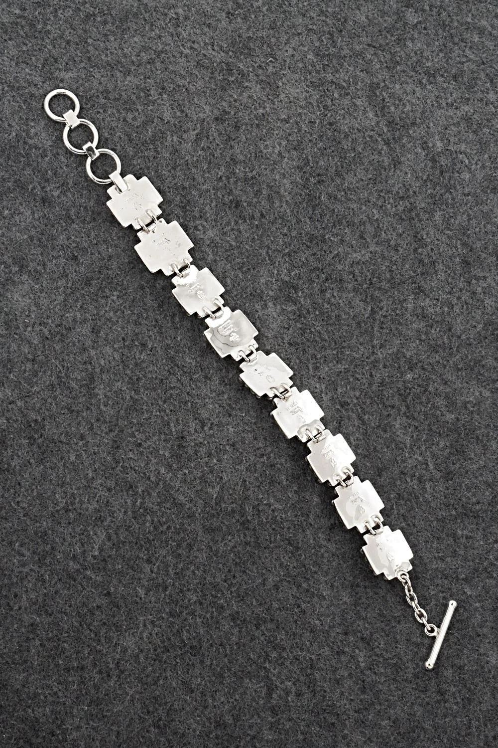 Turquoise & Sterling Silver Link Bracelet - Raymond Coriz