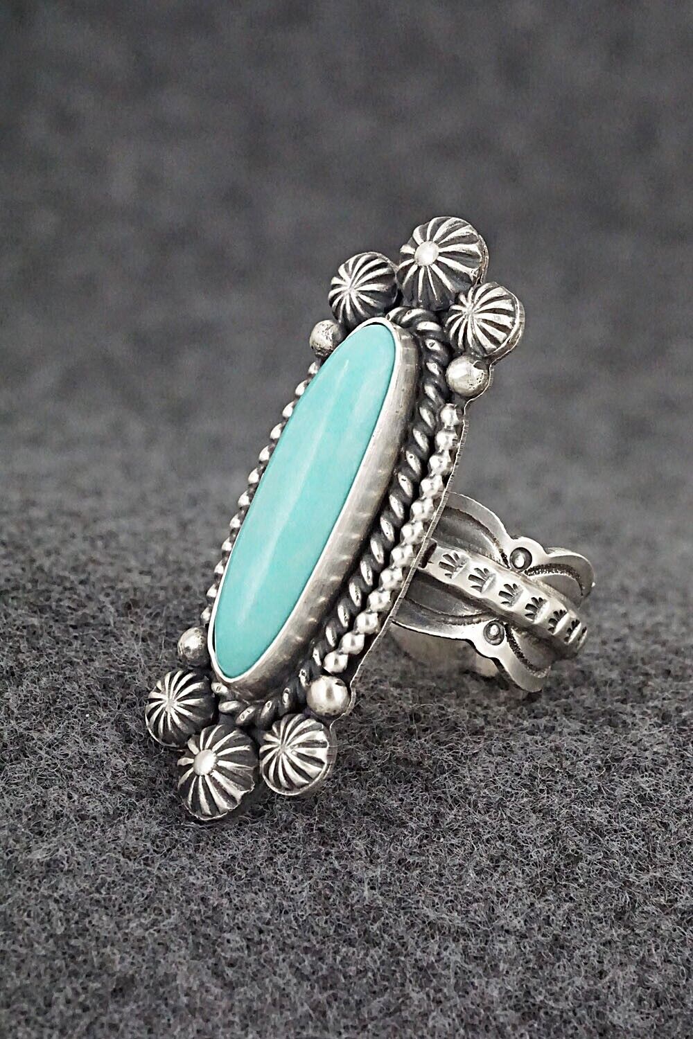 Turquoise & Sterling Silver Ring - Michael Calladitto - Size 8.5