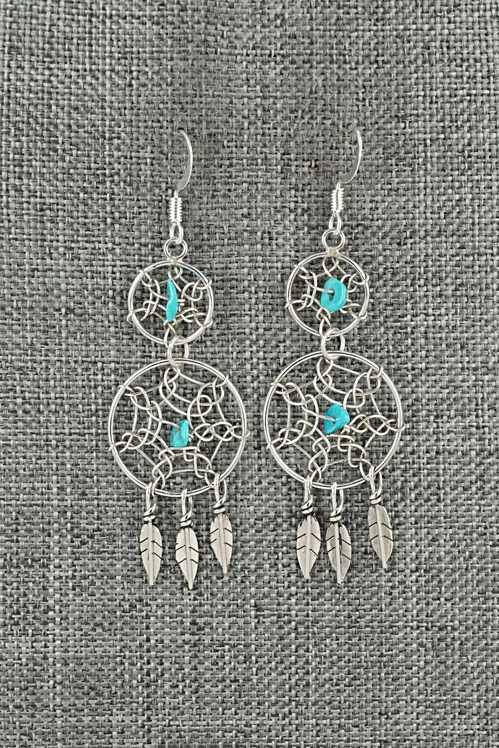 Turquoise & Sterling Silver Earrings - Lorenzo Arviso Jr.