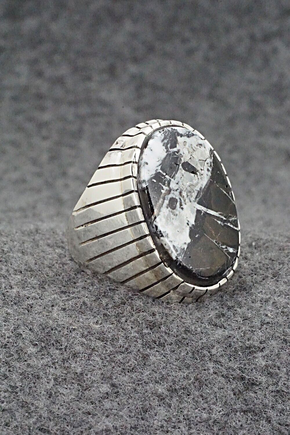 White Buffalo & Sterling Silver Ring - Trevor Jack - Size 9.75