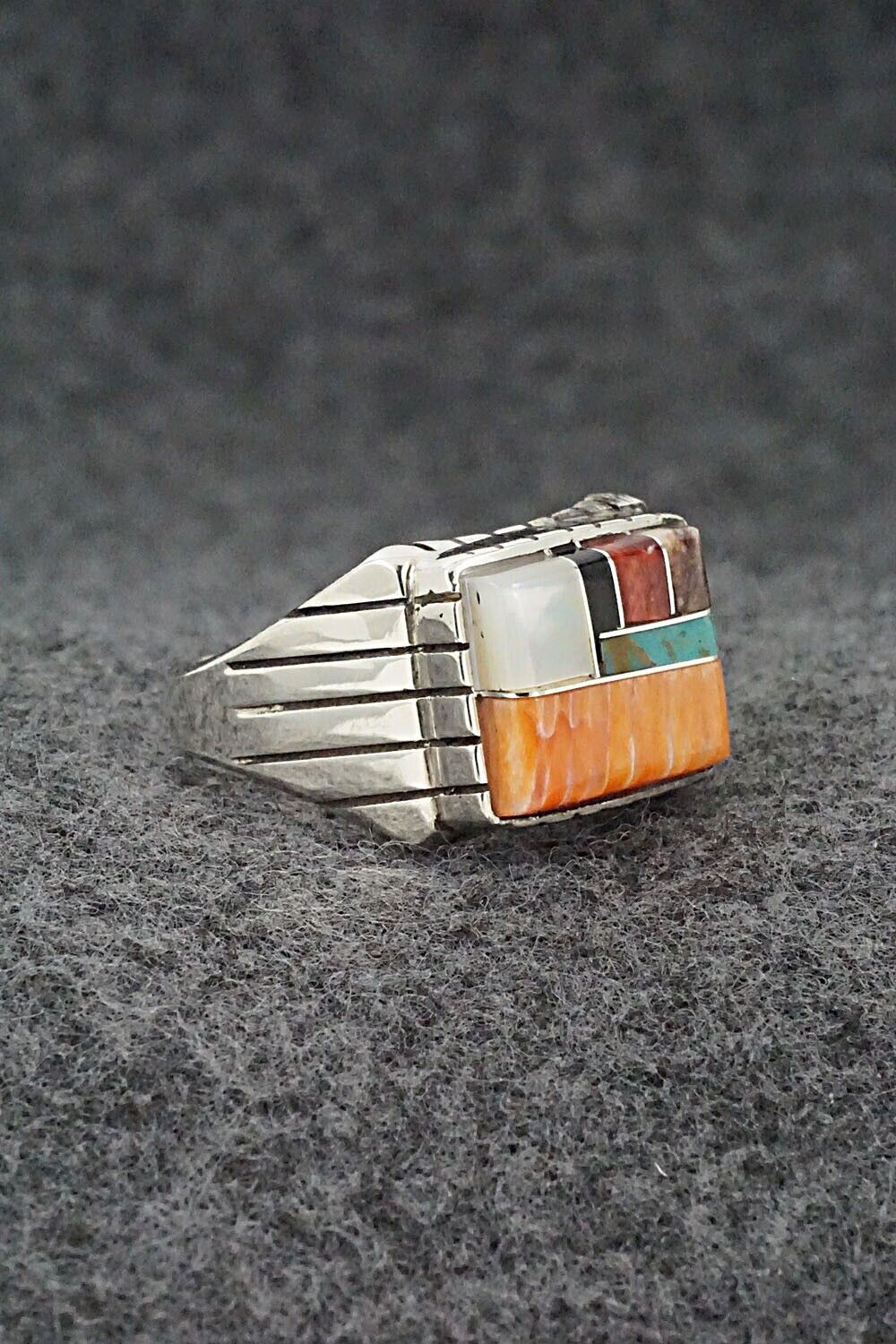 Multi-Stone & Sterling Silver Ring - Trevor Jack - Size 10.25