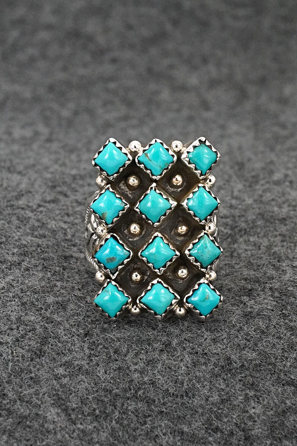 Turquoise & Sterling Silver Ring - Verley Betone - Size 7.5