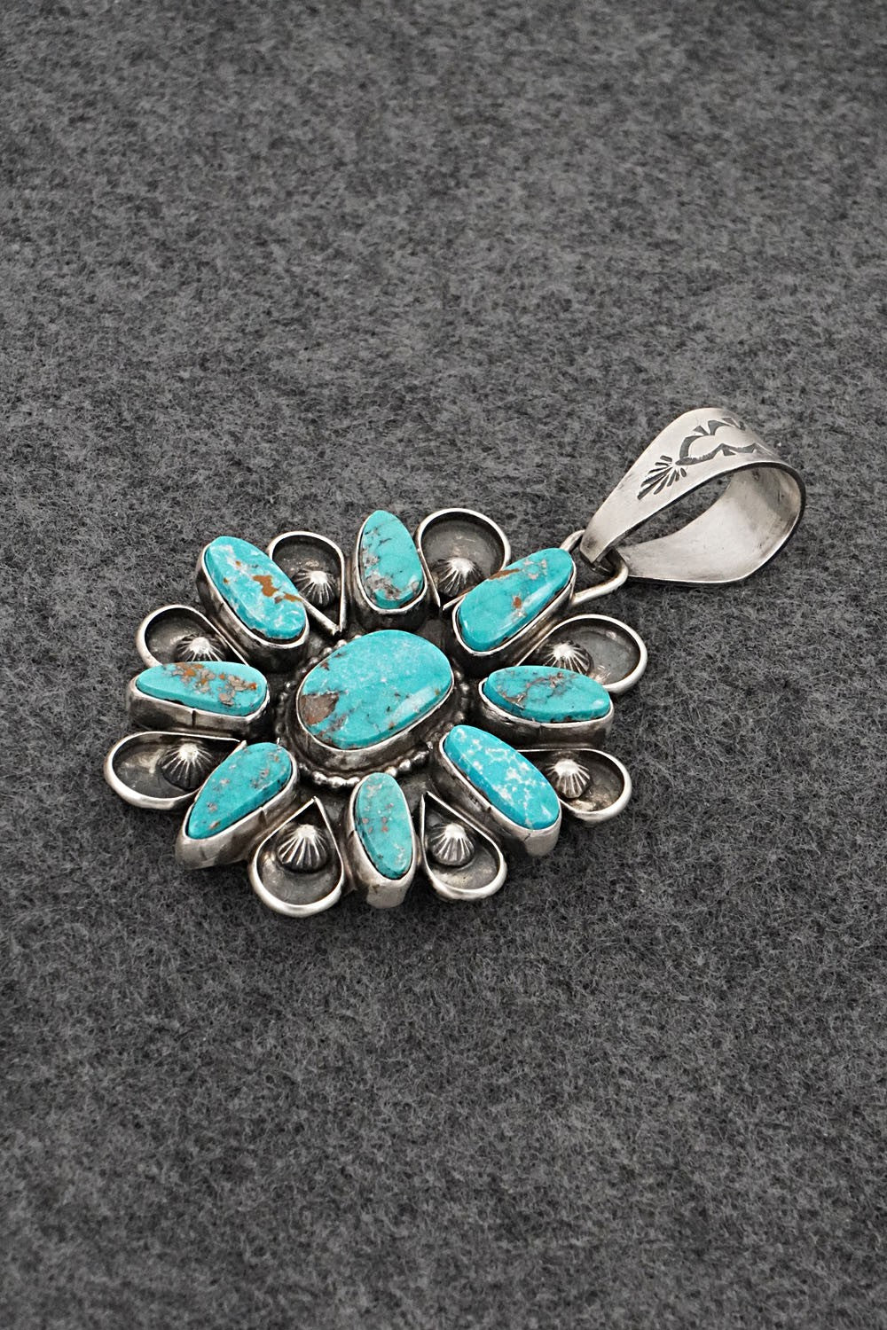 Turquoise & Sterling Silver Pendant - Travis Jim