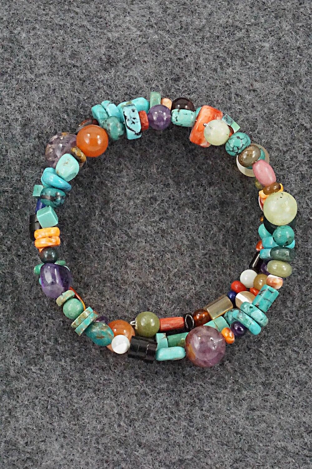 Multi-Stone Beaded Wrap Bracelet - Helen Tsosie