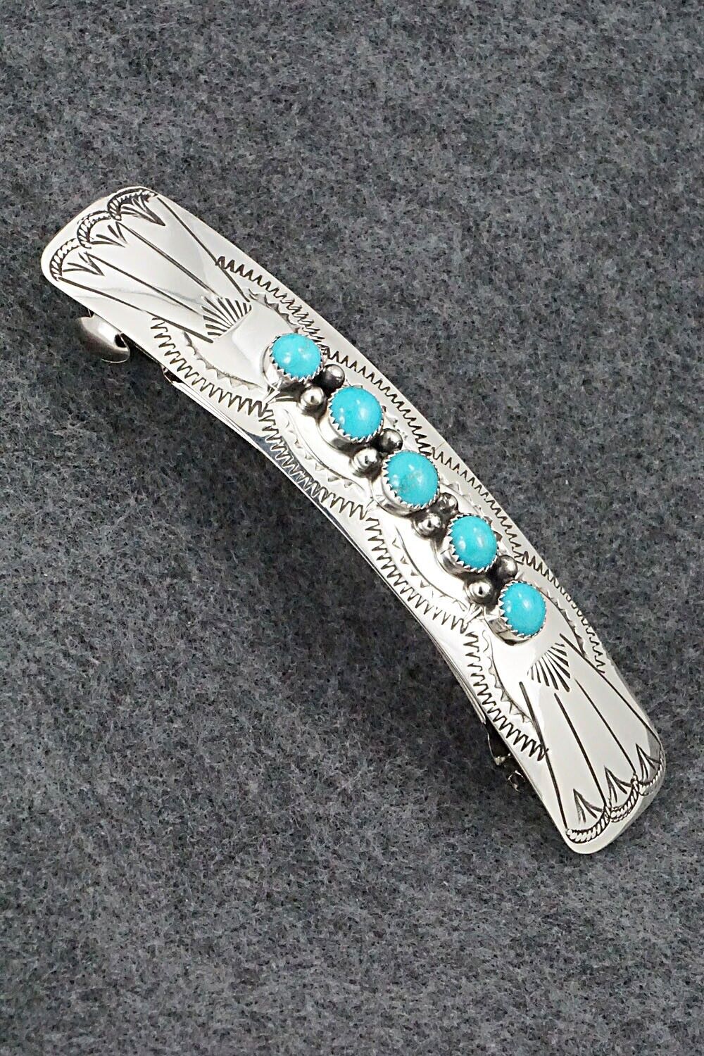 Turquoise & Sterling Silver Hair Barrette - Jolene Begay