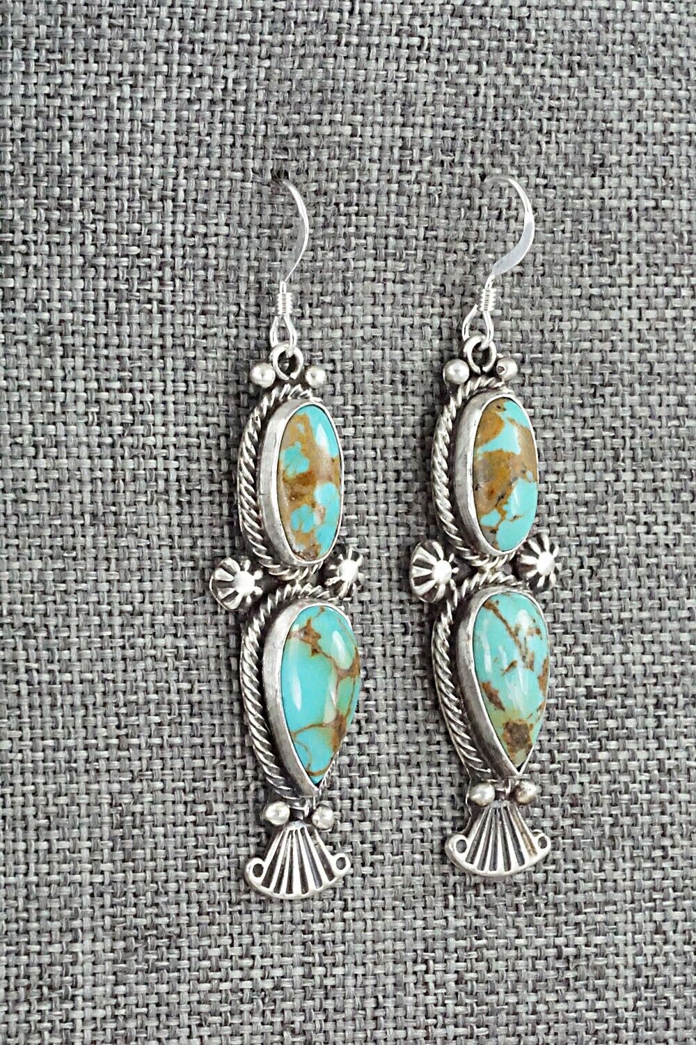 Turquoise & Sterling Silver Earrings - Verley Betone