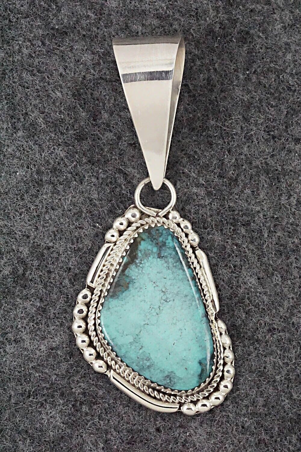 Turquoise & Sterling Silver Pendant - Kenny Calavaza