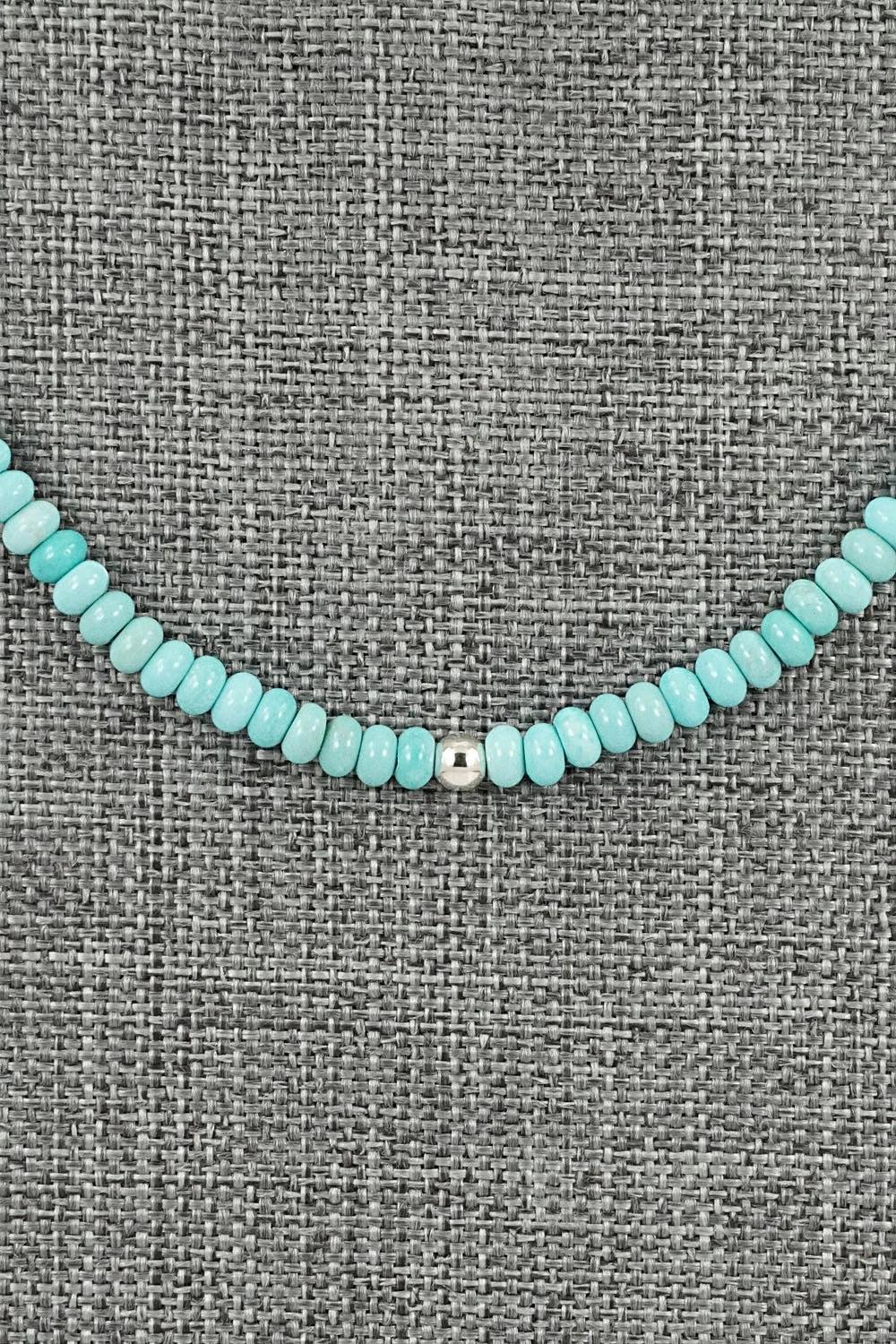 Turquoise & Sterling Silver Necklace 17" - Doreen Jake