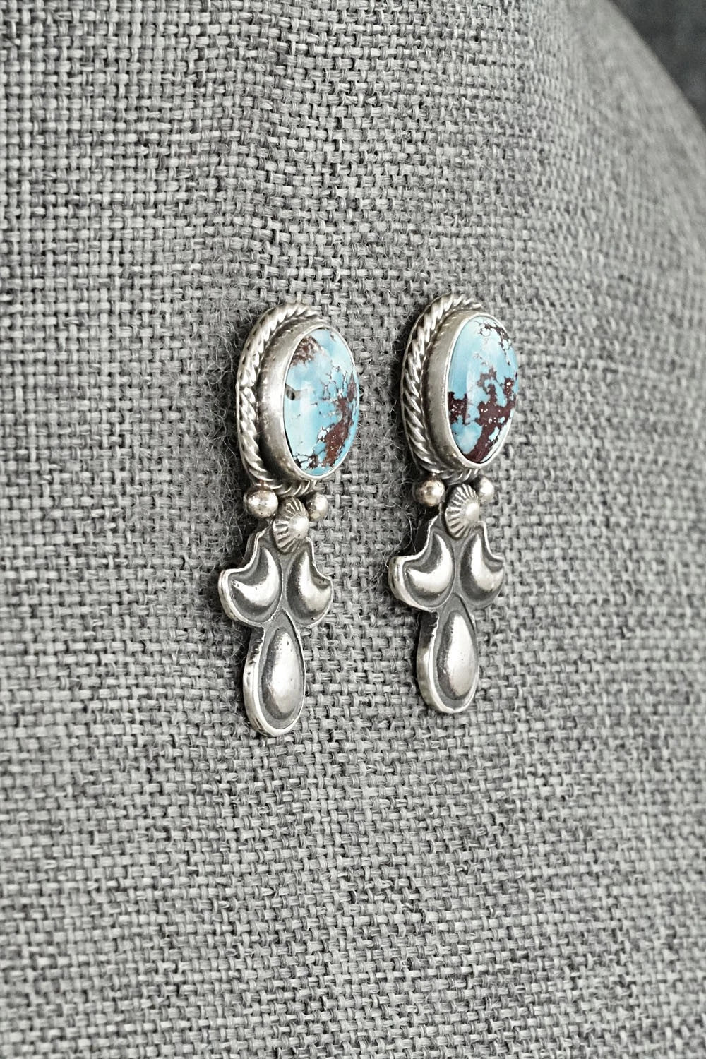 Turquoise & Sterling Silver Squash Blossom Set - Adrienne Gordon