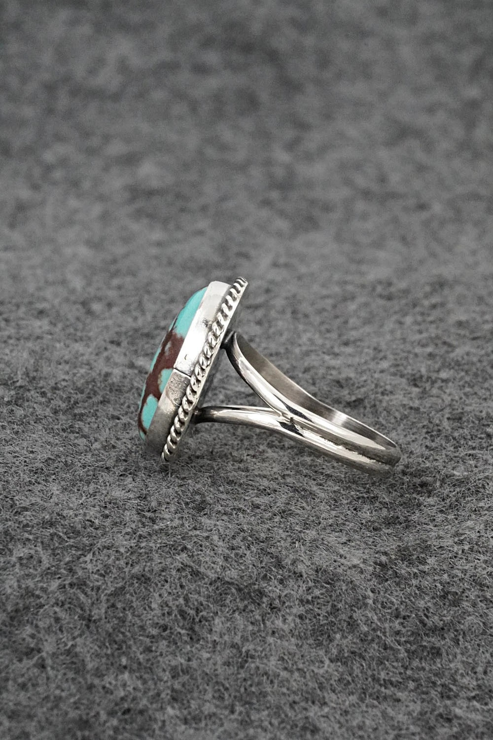 Turquoise & Sterling Silver Ring - Eugene Gruber - Size 8