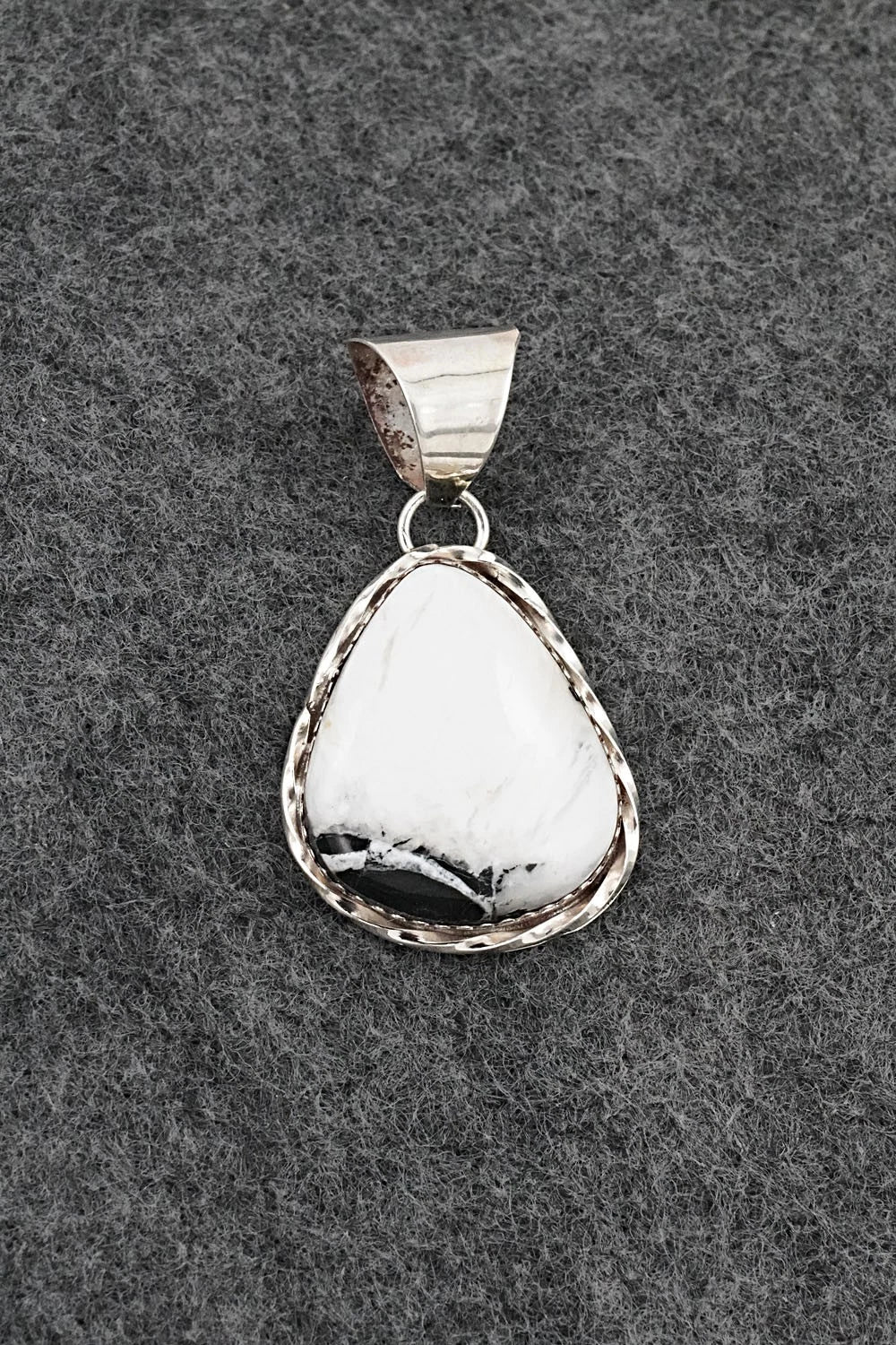 White Buffalo & Sterling Silver Pendant - Ernest Hawthorne