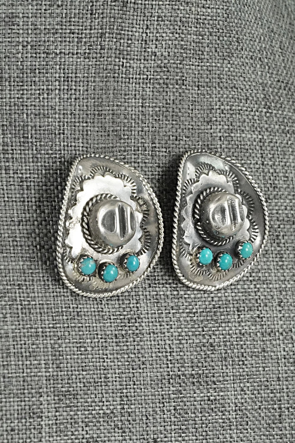 Turquoise & Sterling Silver Earrings - Bobby Platero