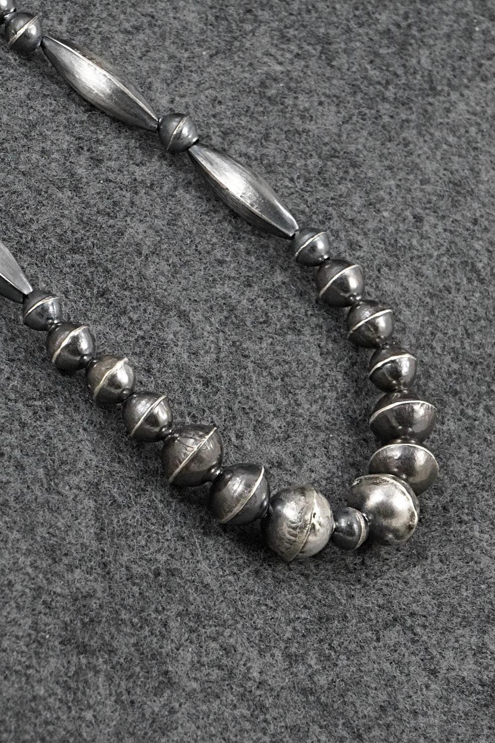 Sterling Silver Navajo Pearl Necklace 26" - Vintage
