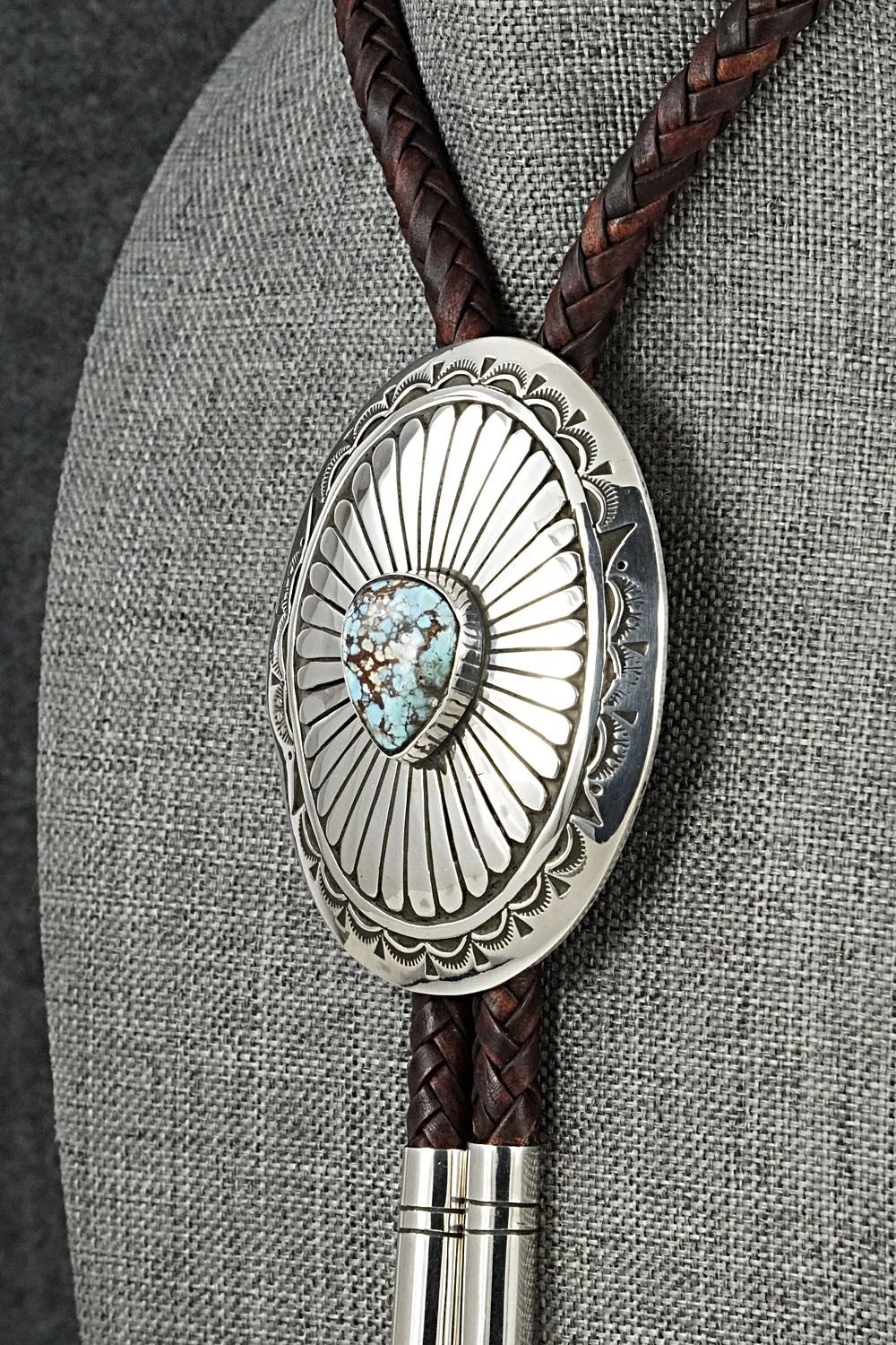 Turquoise & Sterling Silver Bolo Tie and Buckle - Charlie John