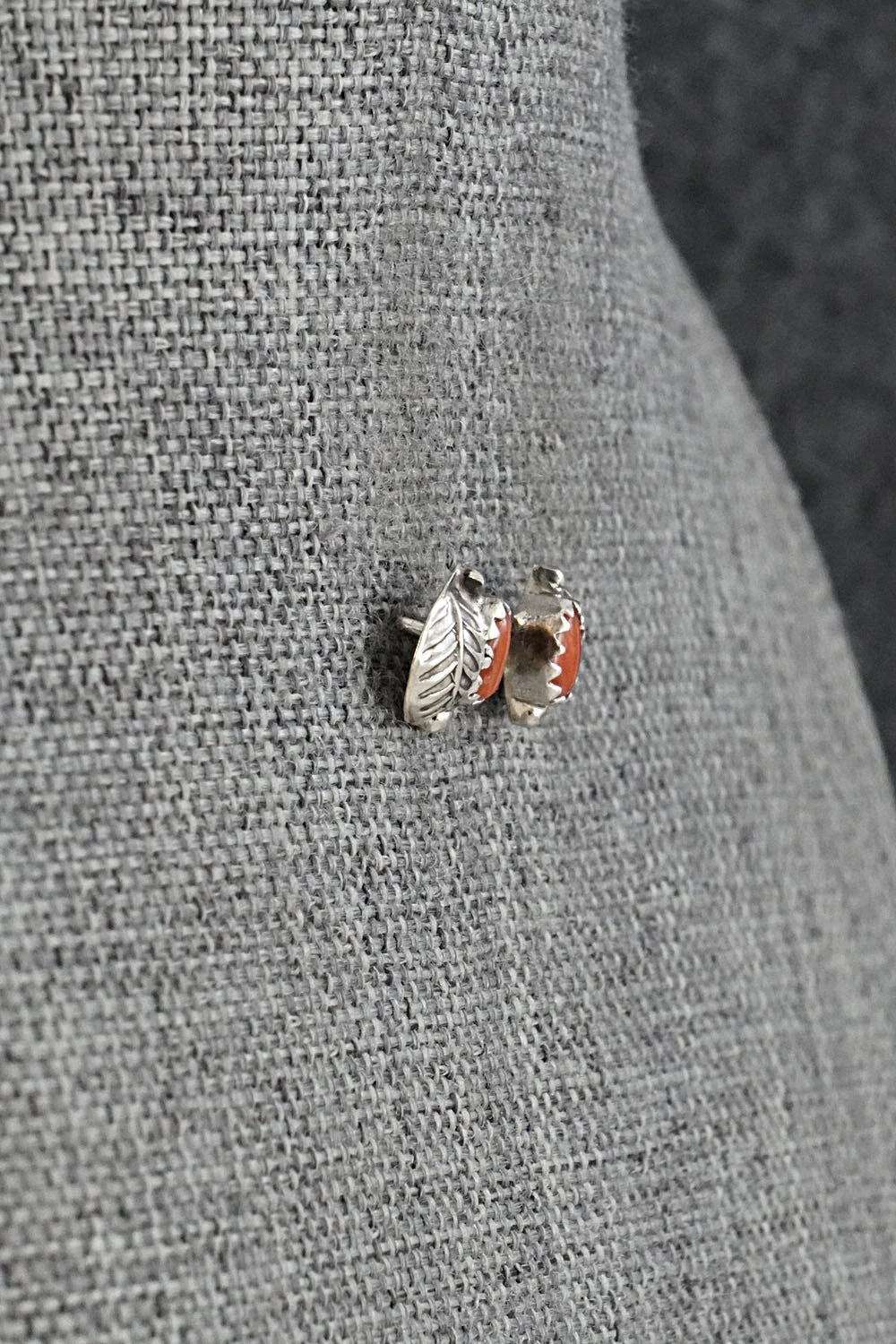 Coral & Sterling Silver Earrings - Roselene Joe