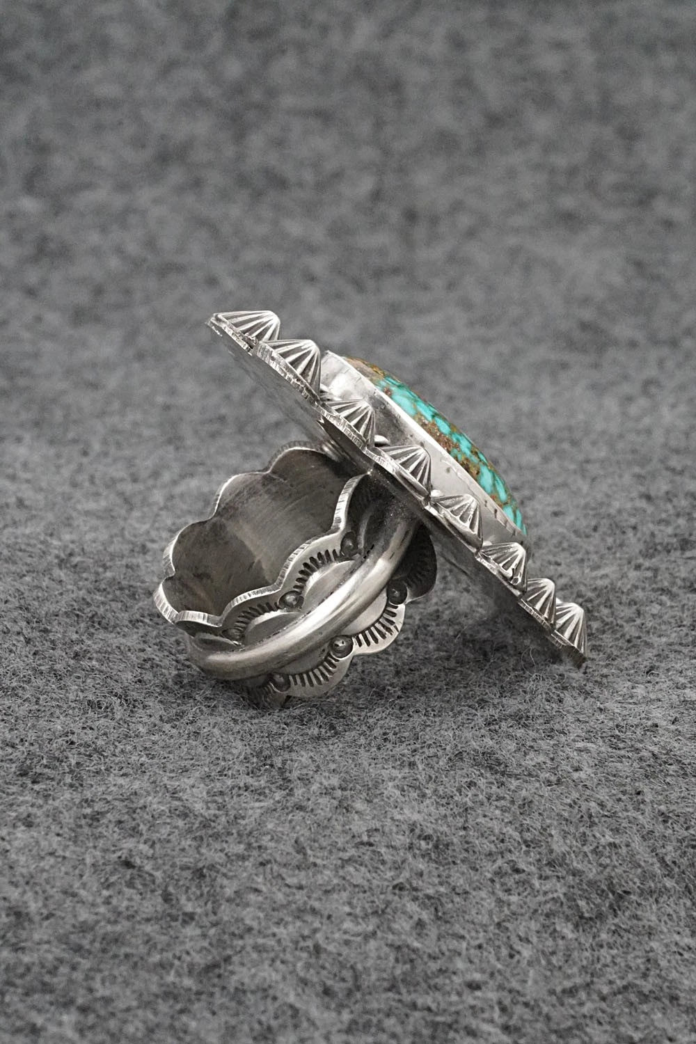 Turquoise & Sterling Silver Ring - Michael Calladitto - Size 7.5