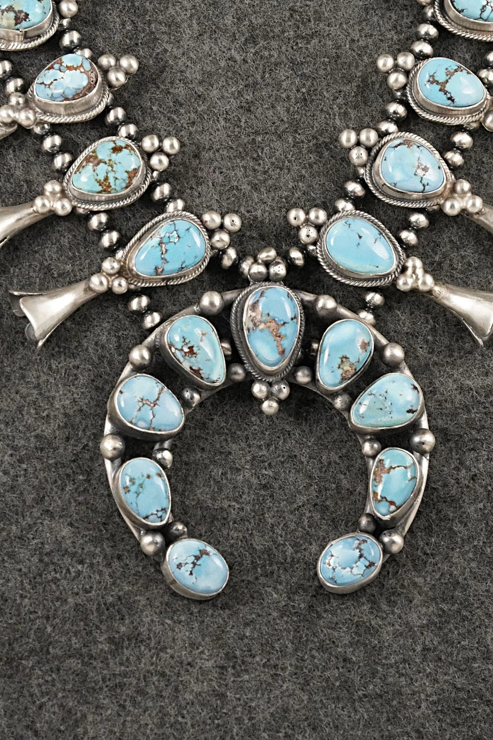 Turquoise & Sterling Silver Squash Blossom Set - Darrin Livingston