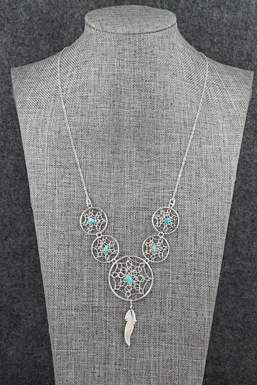 Turquoise & Sterling Silver Necklace - Lorenzo Arviso