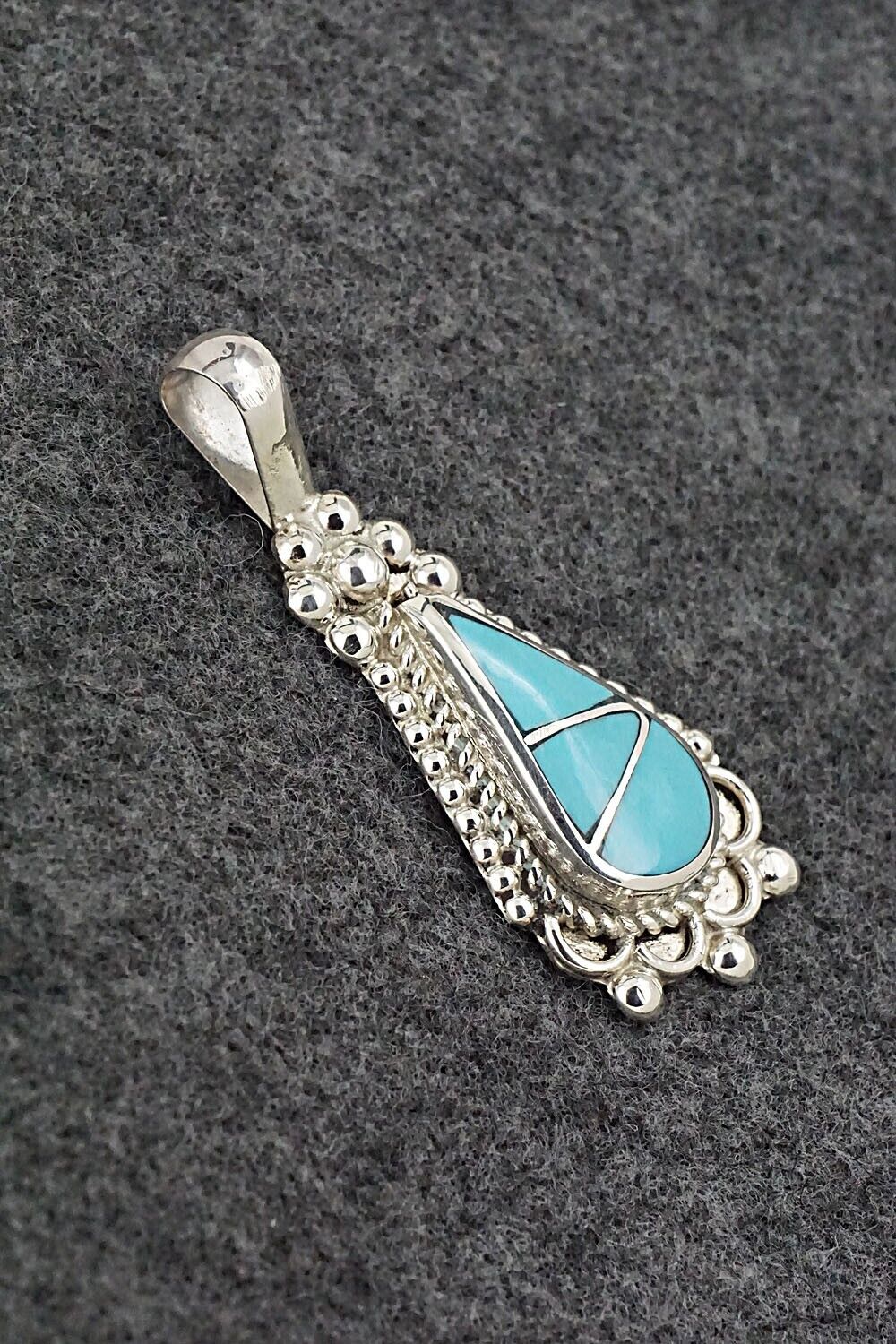 Turquoise & Sterling Silver Pendant - Juanita Yatsatie