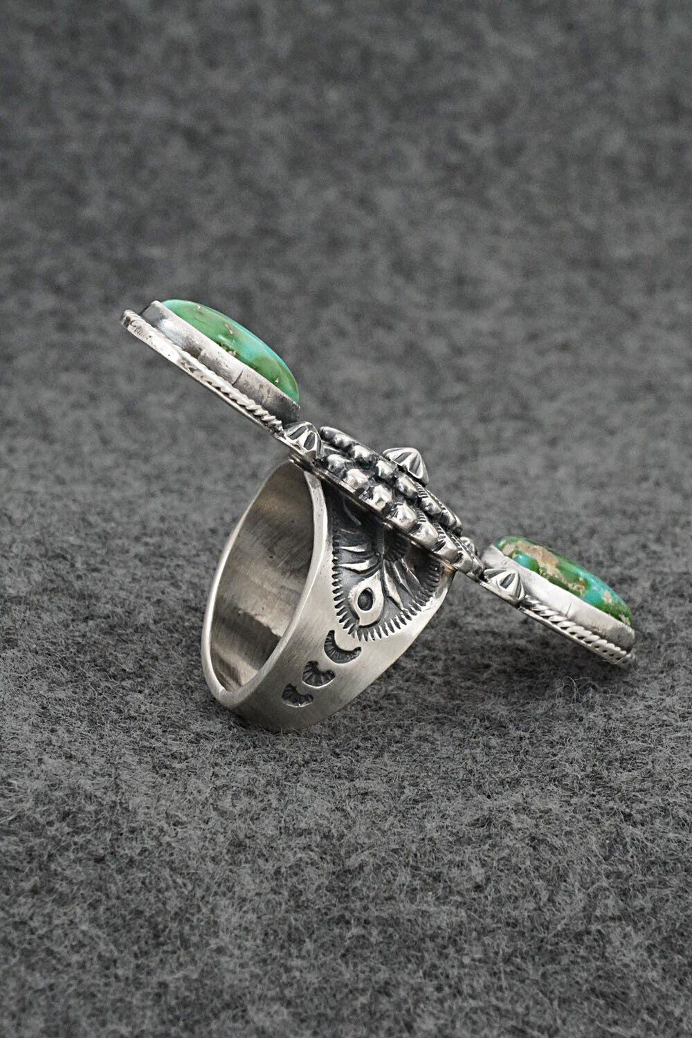 Turquoise & Sterling Silver Ring - Samuel Yellowhair - Size 8