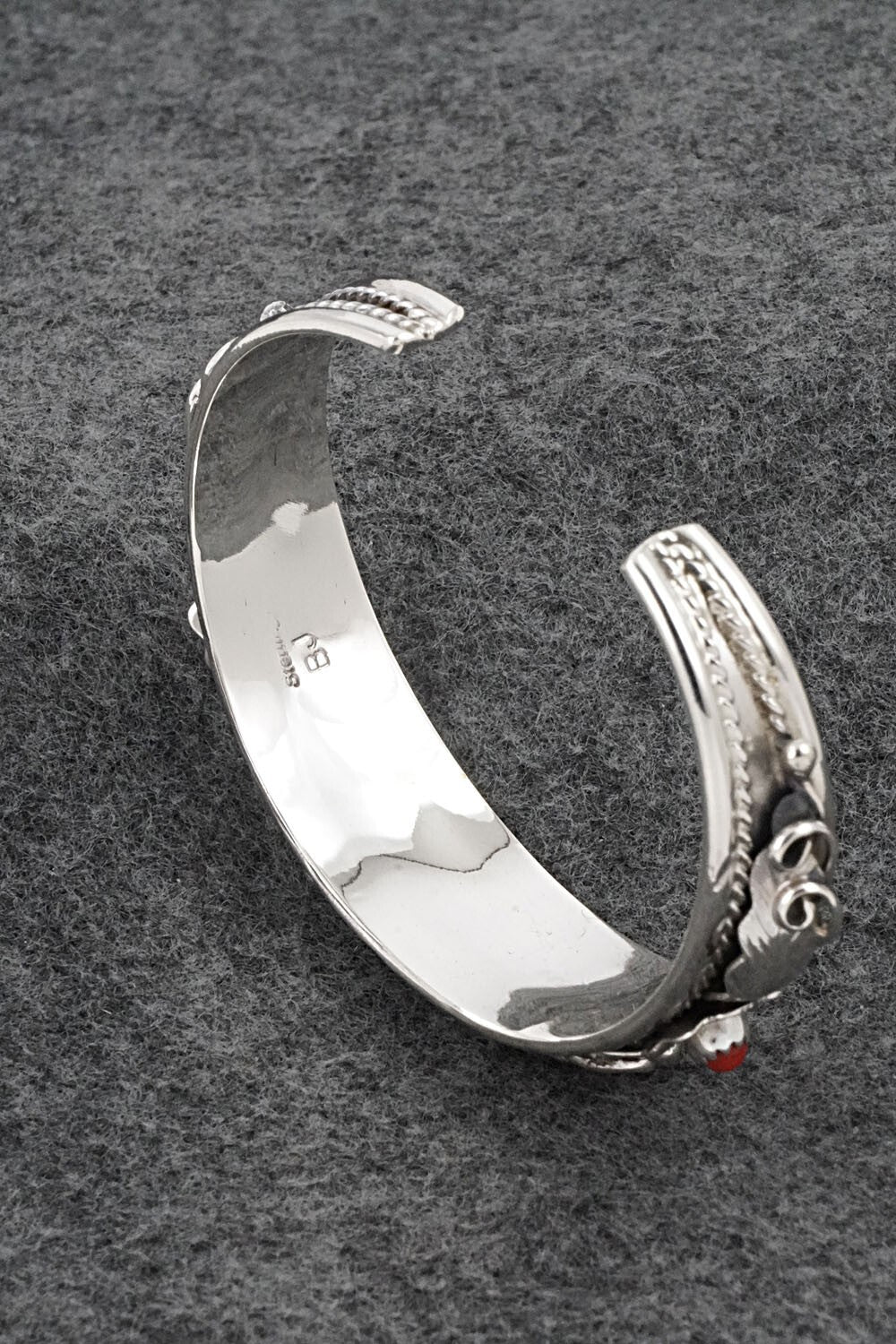Coral & Sterling Silver Bracelet - Bessie Joe