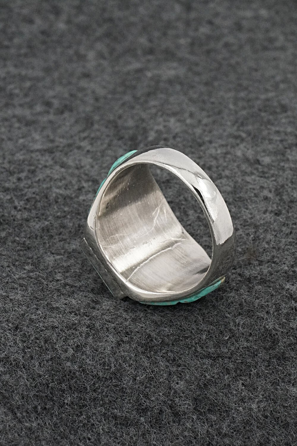 Turquoise & Sterling Silver Ring - Bevis Tsadiasi - Size 12