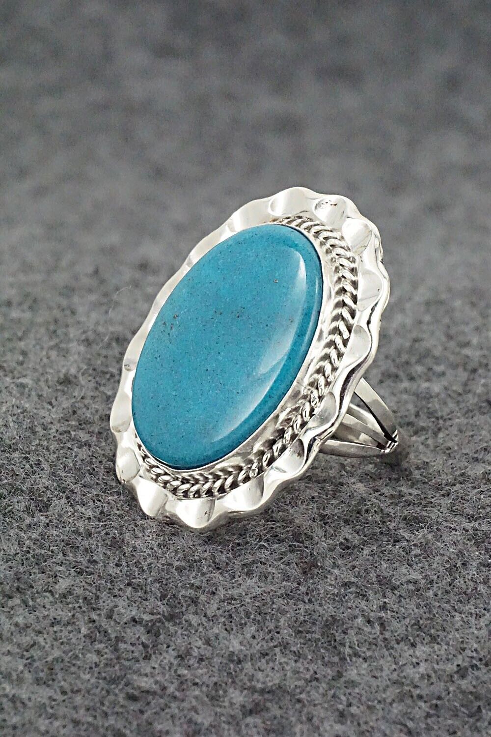 Turquoise & Sterling Silver Ring - Samuel Yellowhair - Size 6.75