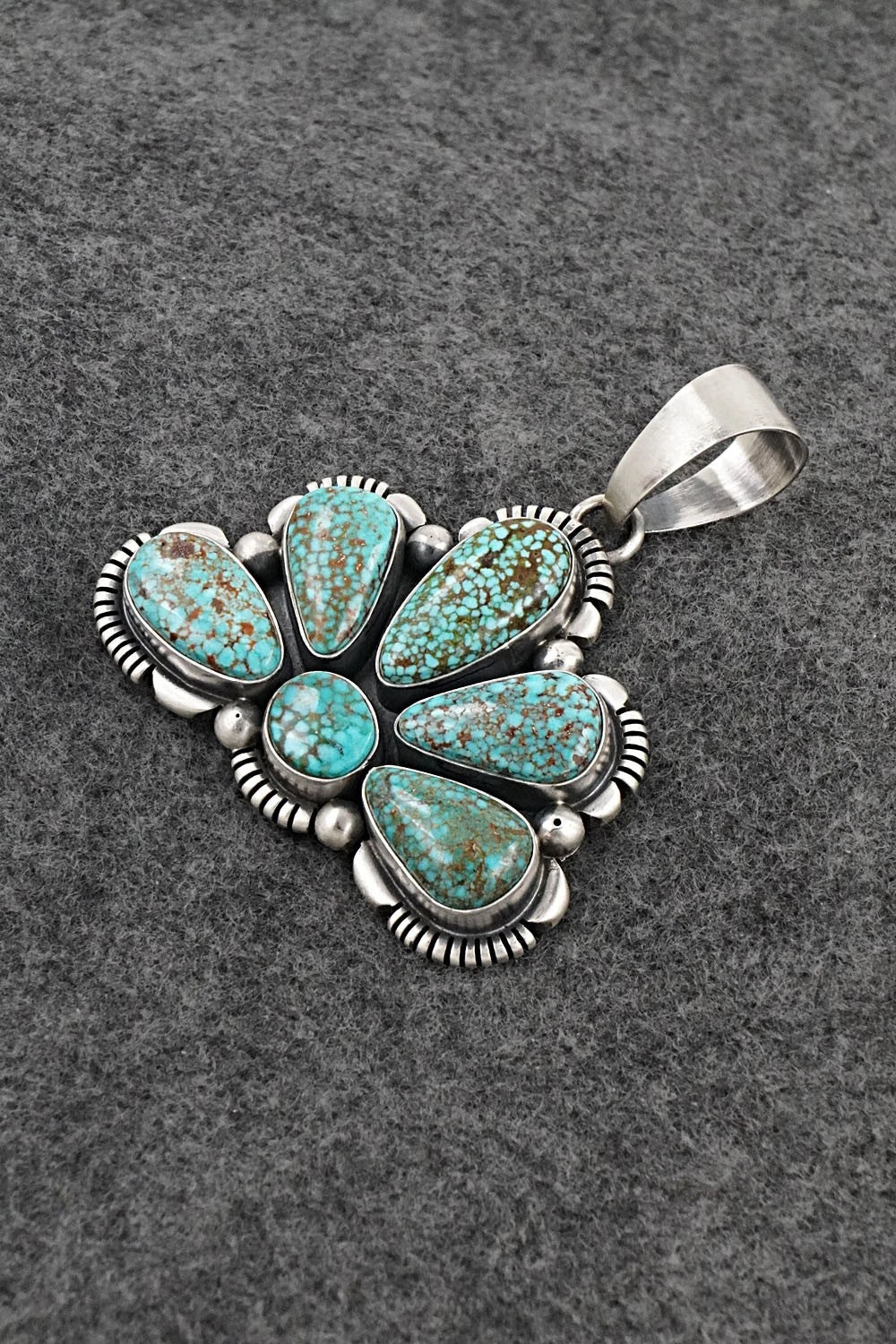 Turquoise & Sterling Silver Pendant - Mark Yazzie