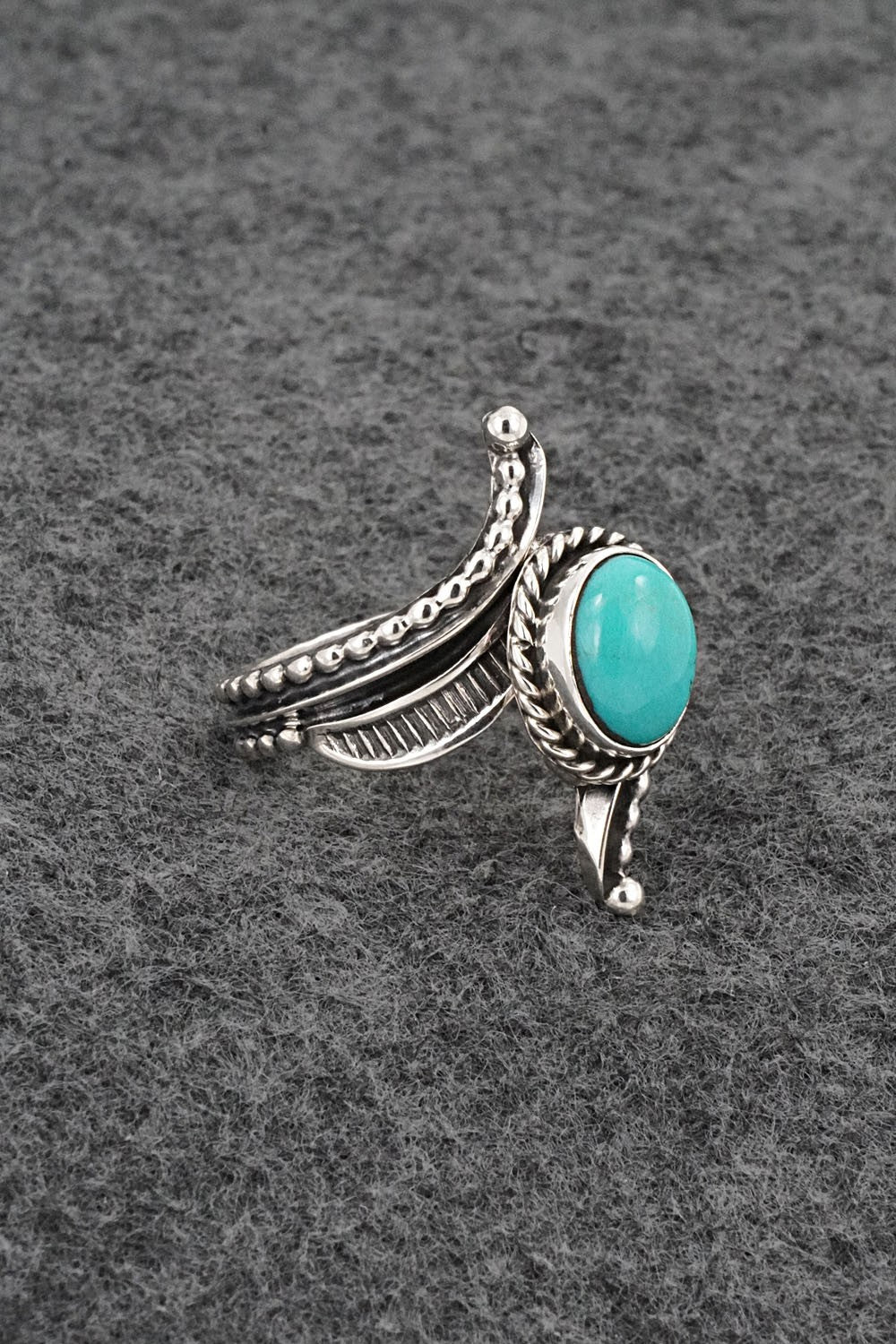 Turquoise & Sterling Silver Ring - Thomas Yazzie - Size 8.5