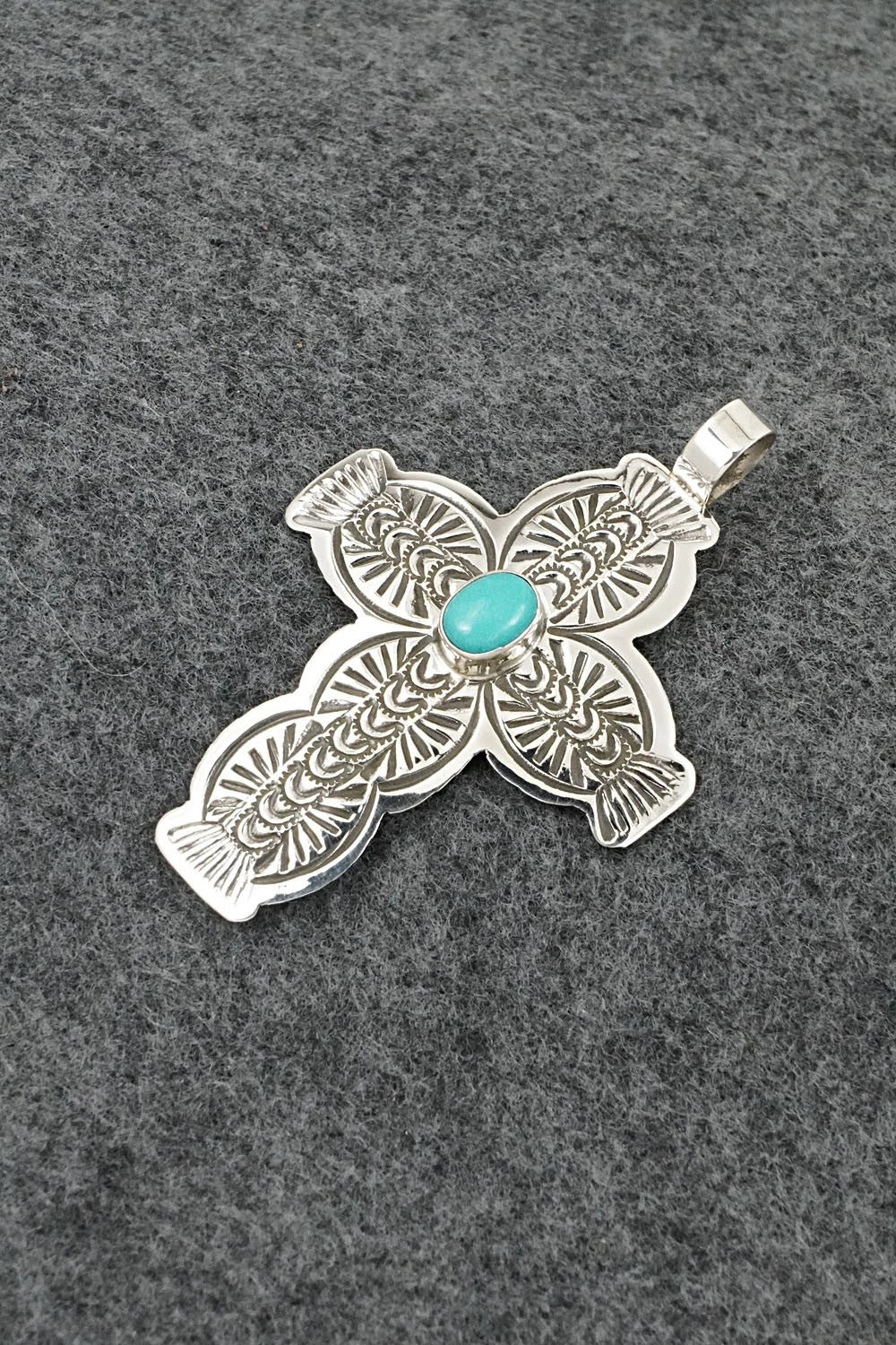 Turquoise & Sterling Silver Pendant - Arnold Blackgoat